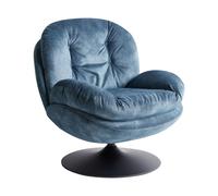 Beliani Swivel Armchair Nolvik Velvet Dark Blue