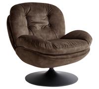 Swivel Armchair NOLVIK Velvet Dark Brown