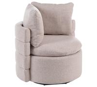 Swivel Armchair RANDERS with Storage Fabric Beige