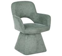 Beliani Dining Chair Swivel Vallby Fabric Dark Green