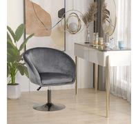 HOMCOM Swivel Bar Stool Dining Chair Dressing Stool Tub Seat, Grey