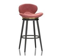 Swivel Bar Stool with Back, Modern Kitchen Island Chair, Black Metal Legs & Footrest, Stylish Counter Stool for Dining Room