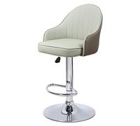 Swivel Bar Stools, Adjustable Leather Kitchen Chairs with Back and Footrest, Modern Design for Home Bar or Kitchen Island