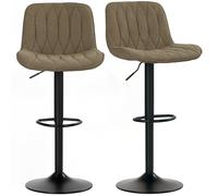 Swivel Bar Stools Set 2 Adjustable Height Kitchen Breakfast Counter Chairs