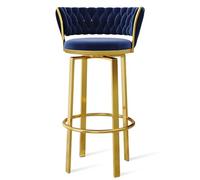 Swivel Bar Stools Set of 2, 360° Counter Height Stools with Velvet Back and Gold Metal Legs, Ideal for Dining Rooms and Pubs