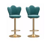 Swivel Bar Stools Set of 2, Adjustable Height Velvet Chairs with Back and Footrest, Modern Counter Stools for Home Kitchen Island Bistro