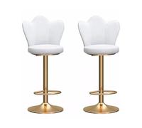 Swivel Bar Stools Set of 2, Adjustable Height Velvet Chairs with Back and Footrest, Modern Counter Stools for Home Kitchen Island Bistro