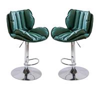 Swivel Bar Stools Set of 2, Double-Layer Upholstered Counter Height Bar Chairs with Back, Adjustable Faux Leather Barstools for Kitchen Island, Pub, Cafe