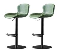 Swivel Bar Stools Set of 2, Vintage Faux Leather Fabric Barstools with Stainless Steel Base, Kitchen Island Stools, Height Adjustable Bar Chairs for Island Counter, Pub, Bistro
