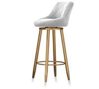 Swivel Bar Stools Set of 3, Counter Height Chair with Back, 65cm H Swivel Bar Chairs/Velvet Kitchen Island Stools for Kitchen, Pub,Grey 65cm Black Leg
