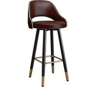 Swivel Bar Stools with Curved Back and Metal Footrest for Kitchen Island, Modern Design, Comfortable Seating
