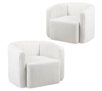 Swivel Barrel Chair Modern Upholstered Sherpa Accent Chair