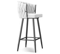 Swivel Barstools with Steel Legs and Footrest, Upholstered Kitchen Chairs, Set of 1/2/3/4, 25.6/29.5 Inch Seat Height