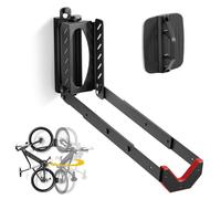 Swivel Bike Wall Mount, Bike Mount with Folding Arm, Bike Rack Vertical Bike Wall Mount, 3-Level Adjustable Length, Rotating 60°, Equipped with Rear Wheel Covers, Ideal for Garages or Bicycle Stores