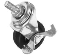 Swivel Caster Wheel with Brake for Laundry Rack Replacement | Rubber Build, Silver Finish, Pre-drilled Holes, Smooth Rolling on Indoor Flooring, Shelving Units
