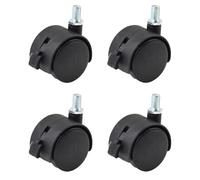 Swivel Caster Wheels 1.5 Inch, Black Nylon with M8 Threaded Stem, 360 Degree Rotating Replacement for Furniture Table Drawers Shelves Cabinet (1.5 Inch with Brake)