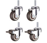 Swivel Caster Wheels 4-Pack, 2-Inch Heavy-Duty Threaded Stem for Office Chairs and Furniture Carts, Durable and Smooth Mobility