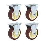 Swivel Caster Wheels, 65mm Swivel and Fixed Furniture Casters Polyurethane with Brake 82mm Height Pack of 4(A(4 Pcs))