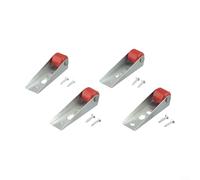 Swivel Caster Wheels Silent Furniture Castors Side Mount Rollers Galvanized Iron Rubber Tired Casters Heavy Duty Glides Trolley Replacement Cabinet Sliding(4pcs red)