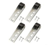 Swivel Caster Wheels Silent Furniture Castors Side Mount Rollers Galvanized Iron Rubber Tired Casters Heavy Duty Glides Trolley Replacement Cabinet Sliding(4pcs black)