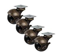 Swivel Caster Wheels with Brakes HeavyDuty Furniture Casters for Antique Furniture Desk Chairs Coffee Tables Silent Rolling Easy Install Plate Versatile for Toys & Shoes