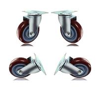 Swivel Casters, 2.5" Furniture Castors, Trolley Wheels for Small Coffee Table, 4 PU Nylon Castors, Purple (with Type B Brake)