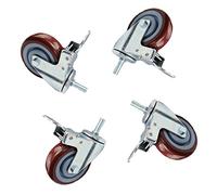 Swivel Casters, 2.5" Furniture Castors, Trolley Wheels for Small Coffee Table, 4 PU Nylon Castors, Purple (with Type B Brake)