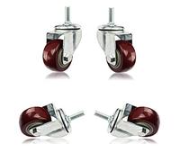 Swivel Casters, 2.5" Furniture Castors, Trolley Wheels for Small Coffee Table, 4 PU Nylon Castors, Purple (with Type B Brake)