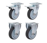 Swivel Casters 4 Industrial Rubber TPR Blue Wheels Locking Design for Furniture & Carts Durable & Smooth Rolling Perfect for Home & Workshop Use
