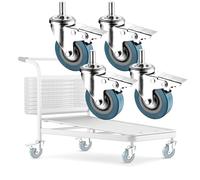 Swivel Casters 4Pack NoiseFree 360° Smooth Rolling with Brakes Durable M10 M12 x 30mm Furniture Wheels No Floor Marks Perfect for Heavy Loads and Mobility