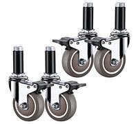 Swivel Casters 4PackSilent Replacement Wheels with Double Locking Stainless Steel & TPE Rubber for Pedestal MountHeavy Duty Smooth Mobility Quiet Operation
