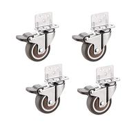 Swivel Casters for Furniture Small Replacement Wheels for Carts Planters Office Chairs LShaped Mounting Plates FiveHole Fixing with Brakes