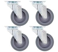 vidaXL 4x Swivel Casters 75mm Rubber Furniture Drawer Box Bed Trolley Wheel