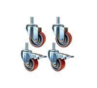 Swivel Casters Wheels Industrial Heavy Duty With Cast Iron Core 4 Inch M10/M12/M14/M16 Threads Transport Castors With Brake Castor Load Capacity 520Kg For Scaffolding Factory Warehouse