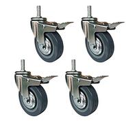 Swivel Casters with Ball, Swivel Caster Wheels 4 inches 100mm Wheel M10 M12 Threaded 270kg Pack of 4 with Brake(Brake,M10)