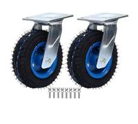 Swivel Casters with Brake - 150/200/250MM Silent Easy-Glide Wheels for le Carts - 2-Pack Fur Replacement Castors