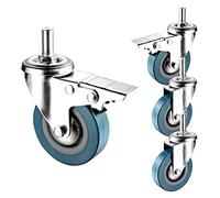 Swivel Casters with Brake4Pack AllTerrain 65mm/75mm Threaded Stem Silent 360° Rotat Supports 40kg Each Ideal for Fur li