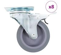 Swivel Casters With Double Brakes 4 Pcs 75 Mm
