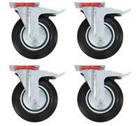 Swivel Casters with Double Brakes Furniture Casters Trolley Caster vidaXL