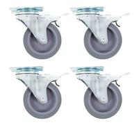 Swivel Casters with Double Brakes Furniture Casters Trolley Caster vidaXL