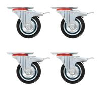 Swivel Casters with Double Brakes Furniture Casters Trolley Caster vidaXL