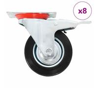 Swivel Casters with Double Brakes Furniture Casters Trolley Caster vidaXL