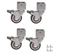 Swivel Castor Wheel with Brake 2 in,Furniture Caster,No Noise Castor Wheel with 360 Degree,U-Shaped Fixing Plate,20/22/25 mm,Suitable for Baby Cot, Computer Tables and Chairs