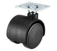 Swivel Castor Wheels 1.2 Inches Nylon 360 Degree Rotation Top Plate Furniture Mounting Double Wheel Black 4 Pcs