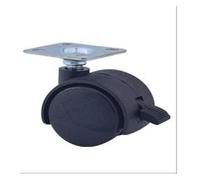 Swivel Castor Wheels 1.5-Inch Environmentally Friendly Pu Export Color Flat Furniture Casters Bedside Table File Casters Universal(Black-Braked)
