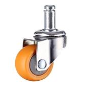 Swivel Castor Wheels 1 X 1/1.25/1.5/2 Inch Furniture Caster Orange Caster Trolley Rubber Caster(F,2 Inch)