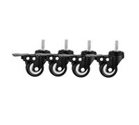 Swivel Castor Wheels 4 Pieces/Batch Casters 2 Inches M12 Screw Double Brake Black Silent Universal Pulley