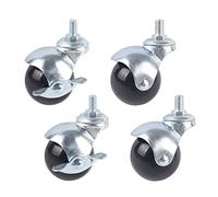 Swivel Castor Wheels 40Mm Black Ball S, S M8 X 15Mm, Load Capacity 60Kg/4 Pieces, S For Replacing Old Furniture, Trolley S (With Brake/Without Brake)/4