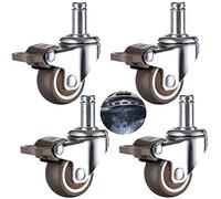 Swivel Castor Wheels 4X Heavy Duty Office Chair With 360° And Brake 32Mm (1.25In) Standard Stem Rubber Replacement For Smooth Movements