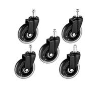 Swivel Castor Wheels 5 Pieces/Lot 2.5 Inch/3 Inch M11X22 Pole Universal Wheel Executive Chair Clip Caster Computer Office Transparent Mute(5 Pcs Universal,3 Inch)